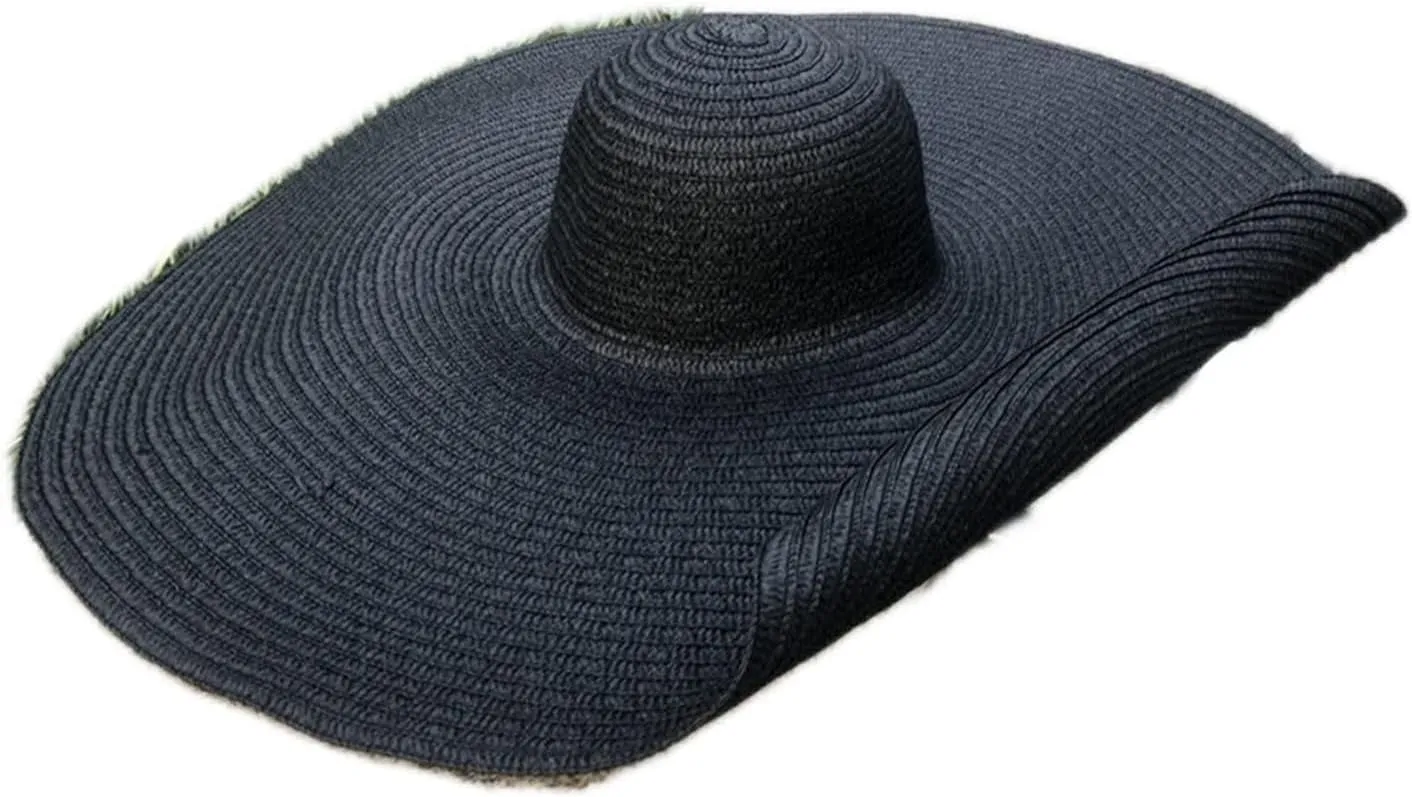 25cm Oversized Foldable Beach Hats for Women Large Wide Brim Hat Outdoor Sun Shade