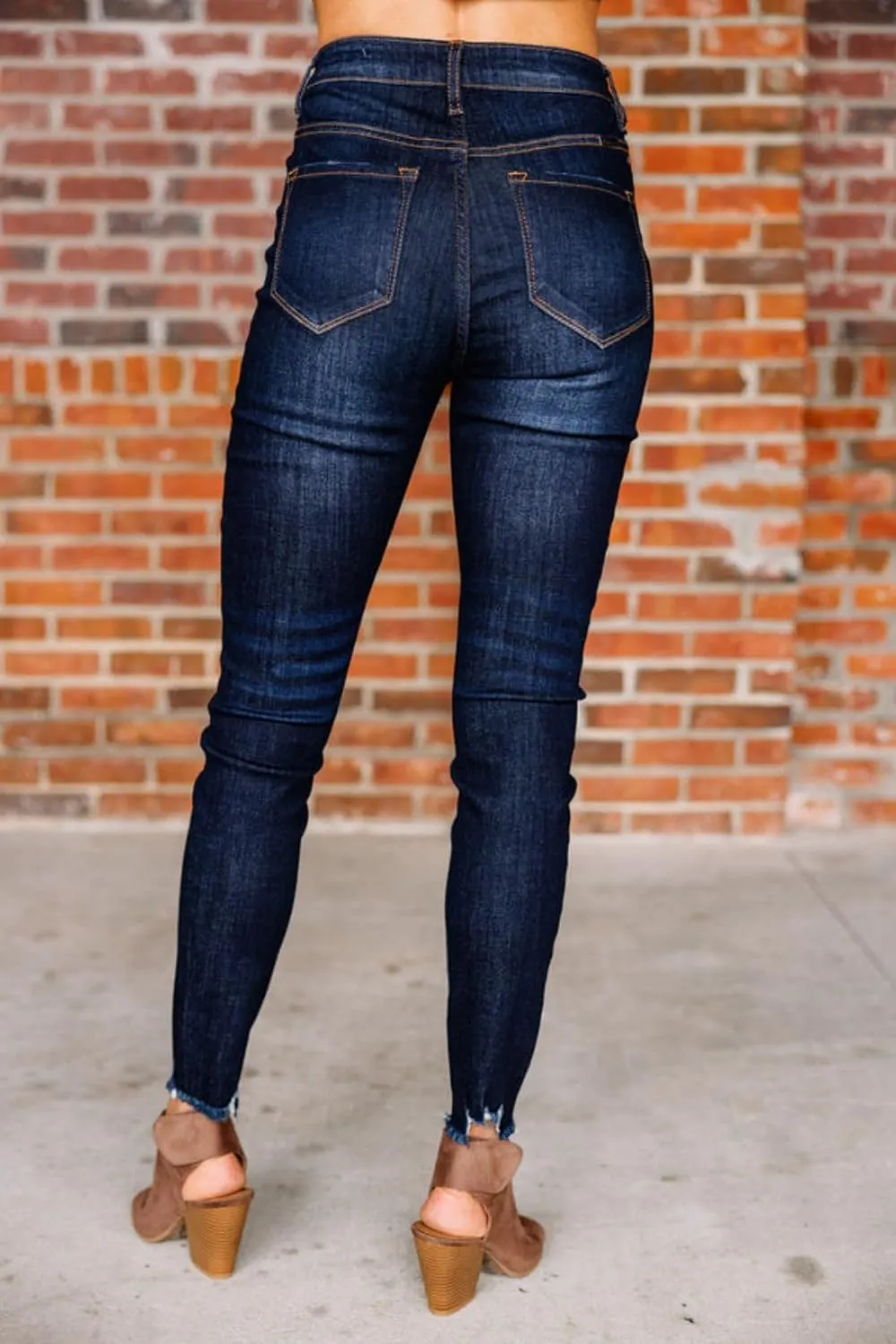 Allimy Women's High Rise Skinny Stretch Button Ripped Jeans High Waisted Destroyed Denim Pants