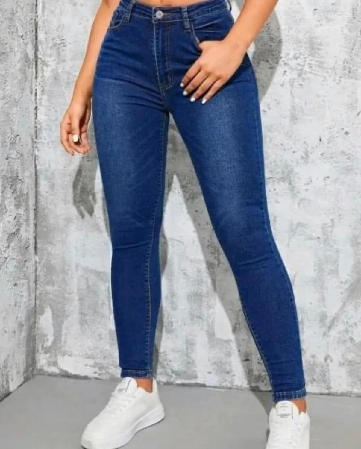 Allimy Women's High Rise Skinny Stretch Ripped Jeans High Waisted Destroyed Denim Pants