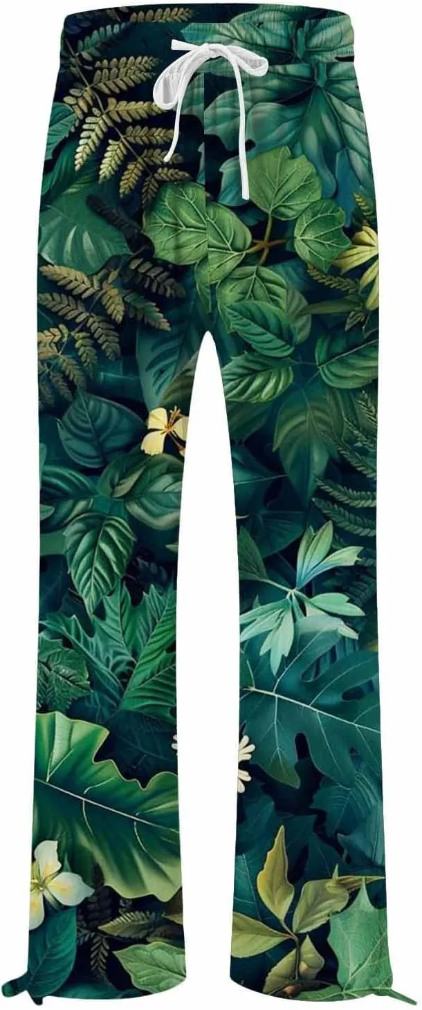 Boho Pants for Women Linen Palazzo Pants 2025 Summer High Waisted Boho Wide Leg Lounge Pant Trousers with Pocket