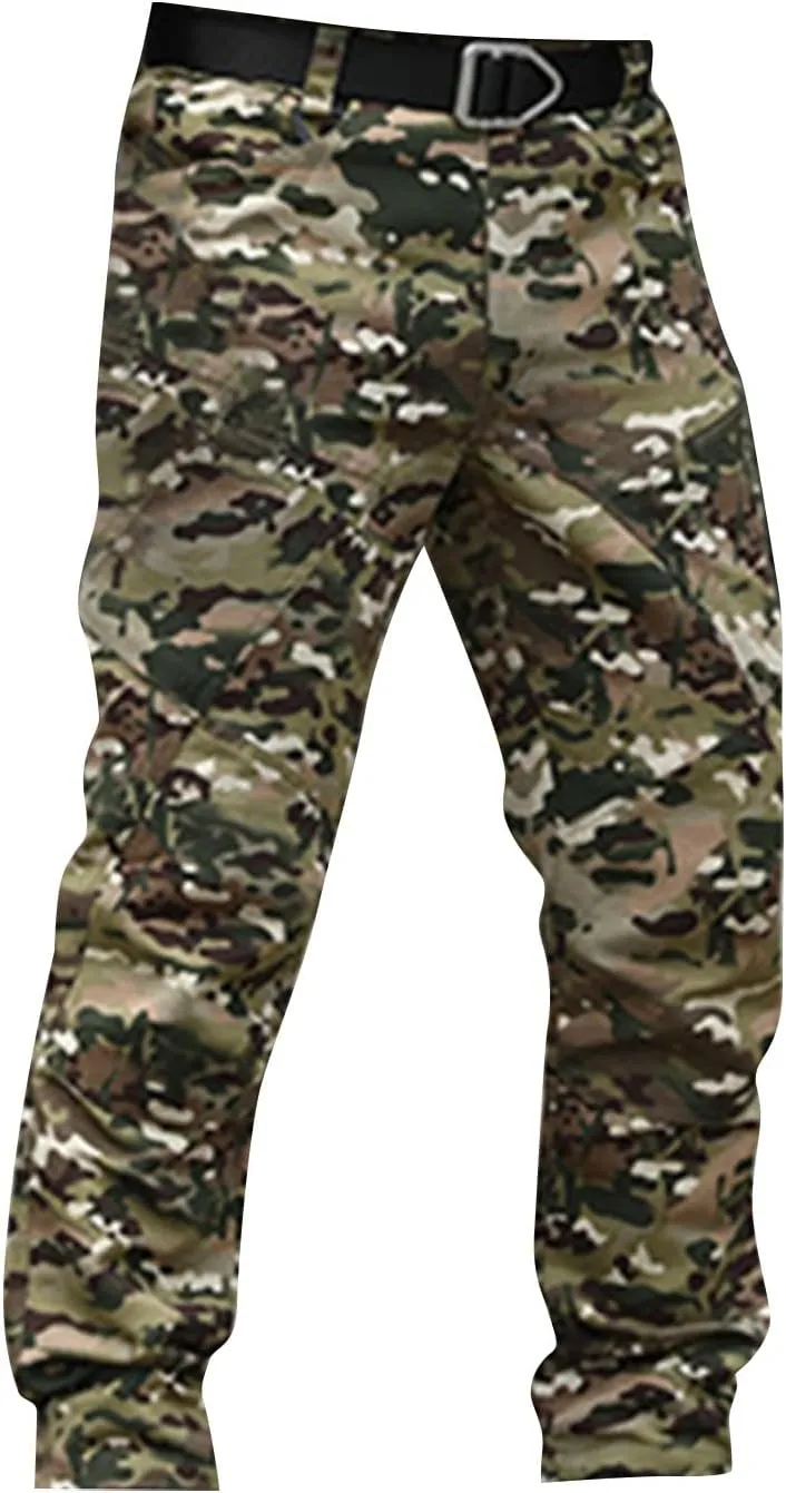 Cargo Pants for Men Slim Fit Lightweight Flex Camo Tactical Pants with Multi Pockets Relaxed Fit Hiking Work Pants