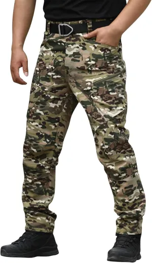Cargo Pants for Men Slim Fit Lightweight Flex Camo Tactical Pants with Multi Pockets Relaxed Fit Hiking Work Pants