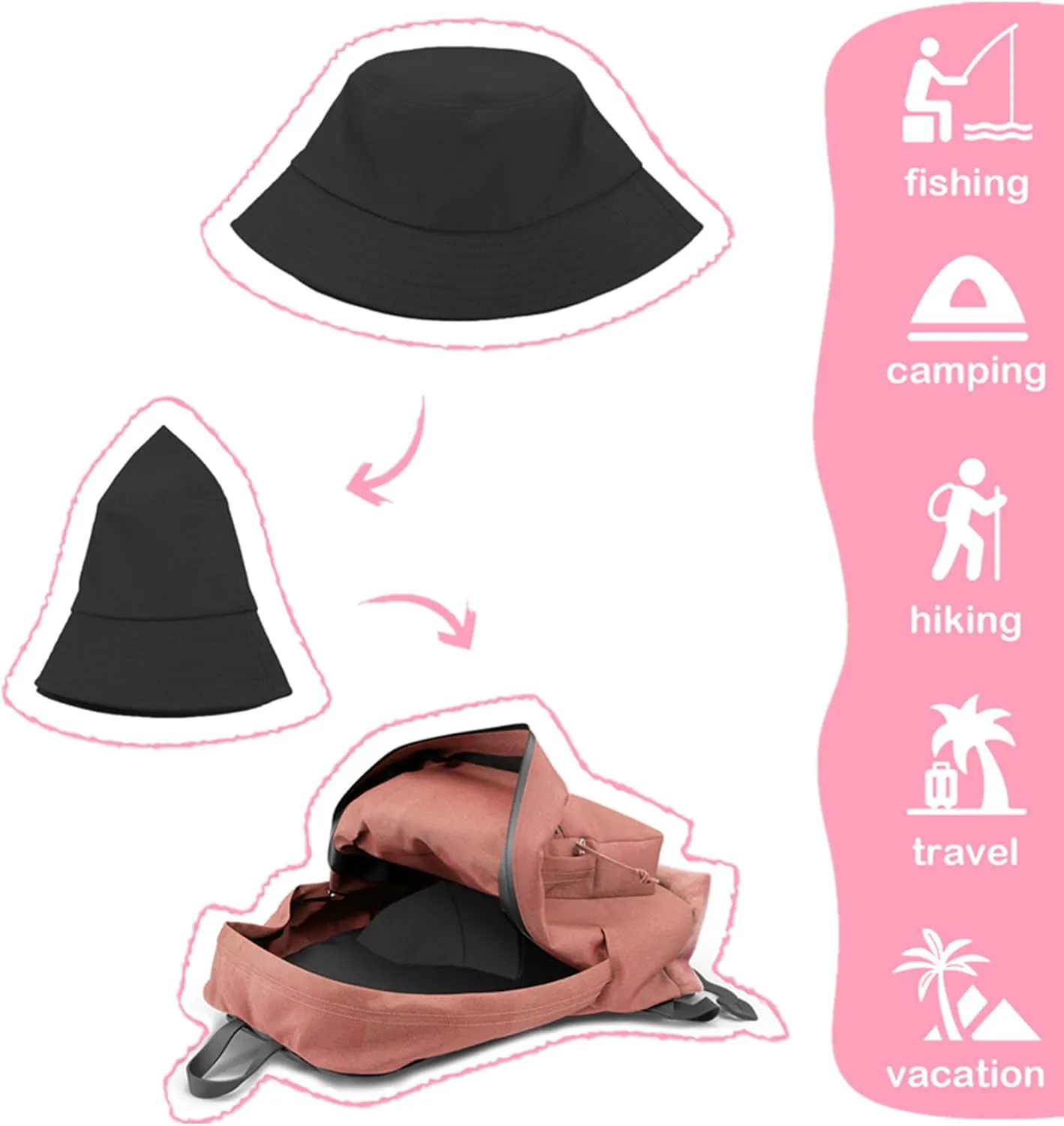 Century Star Kids Bucket Hat UPF50  Summer Sun Protection Beach Cap Cotton Kids Sun Hat for Boys Outdoor Girls Beach Hat
