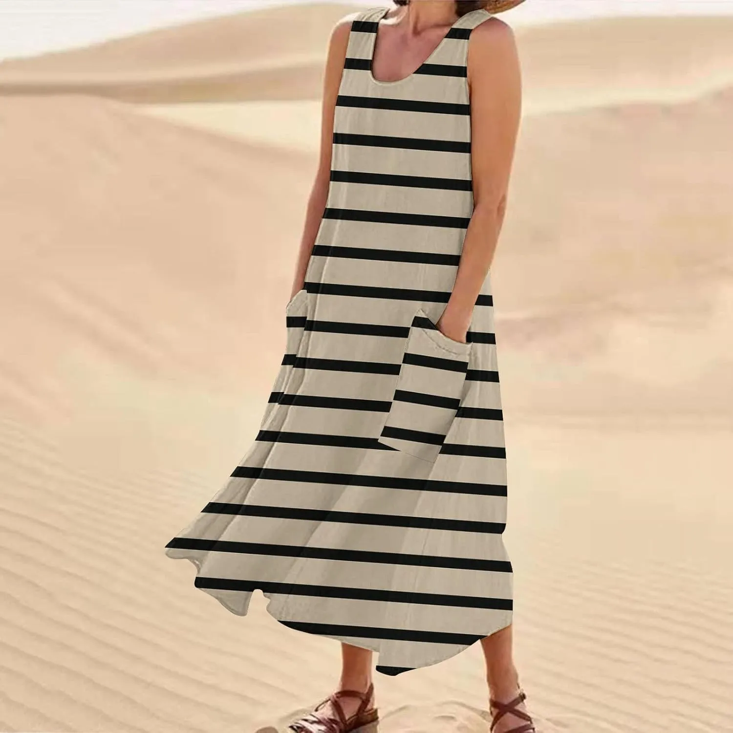 Cute Summer Dresses Summer Dresses for Women Plus Size Beach Dress Casual Sundresses Sexy Sleeveless Dress Flowy