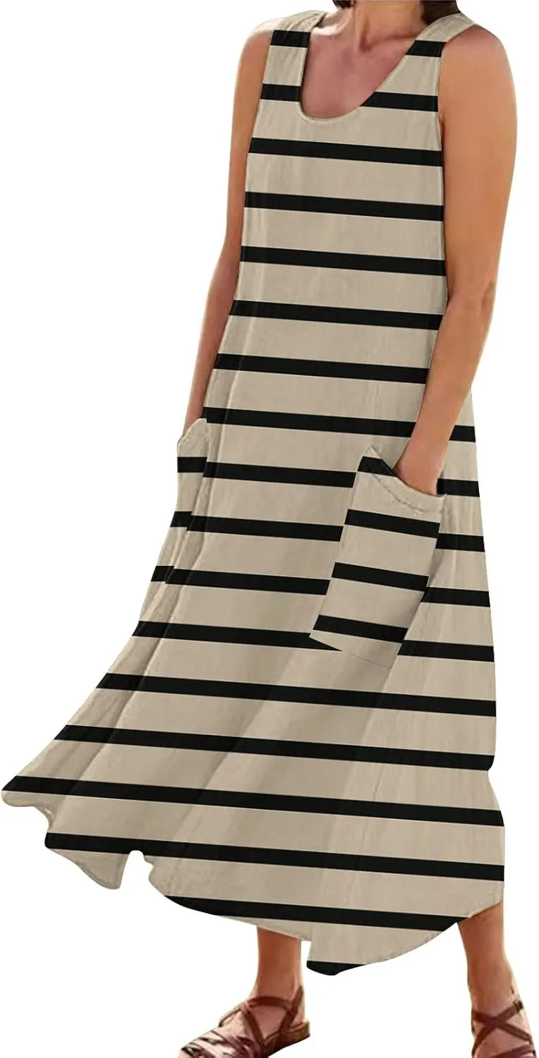Cute Summer Dresses Summer Dresses for Women Plus Size Beach Dress Casual Sundresses Sexy Sleeveless Dress Flowy