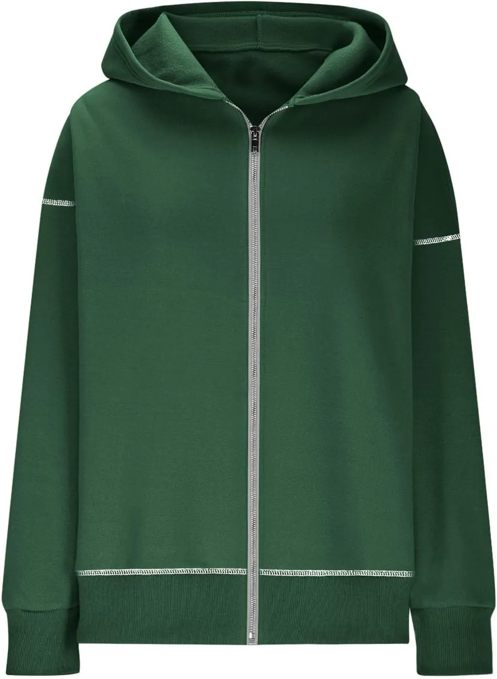 Drop Shoulder Zip Up Hoodies for Women Y2K Cropped Sweatshirt Jackets Winter Casual Loose Fit Fashion Fleece Outwear
