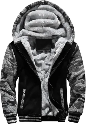 DuDubaby Light Up Hoodies for Men Autumn and Winter Color Loose Casual Plush Jacket