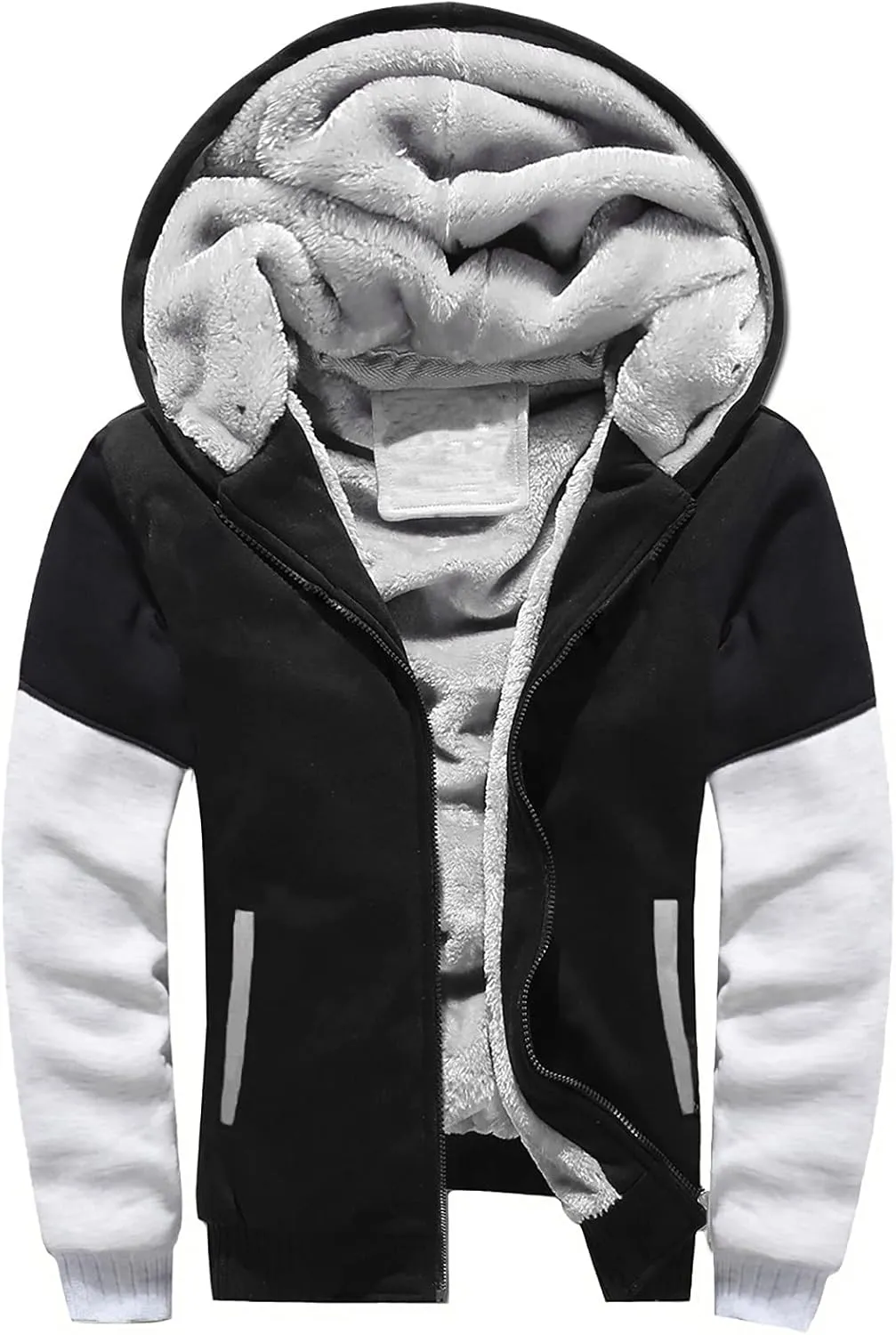 DuDubaby Light Up Hoodies for Men Autumn and Winter Color Loose Casual Plush Jacket