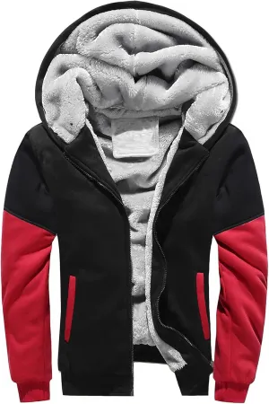 DuDubaby Long Sleeve Sweatshirt for Men Autumn and Winter Color Loose Casual Plush Jacket