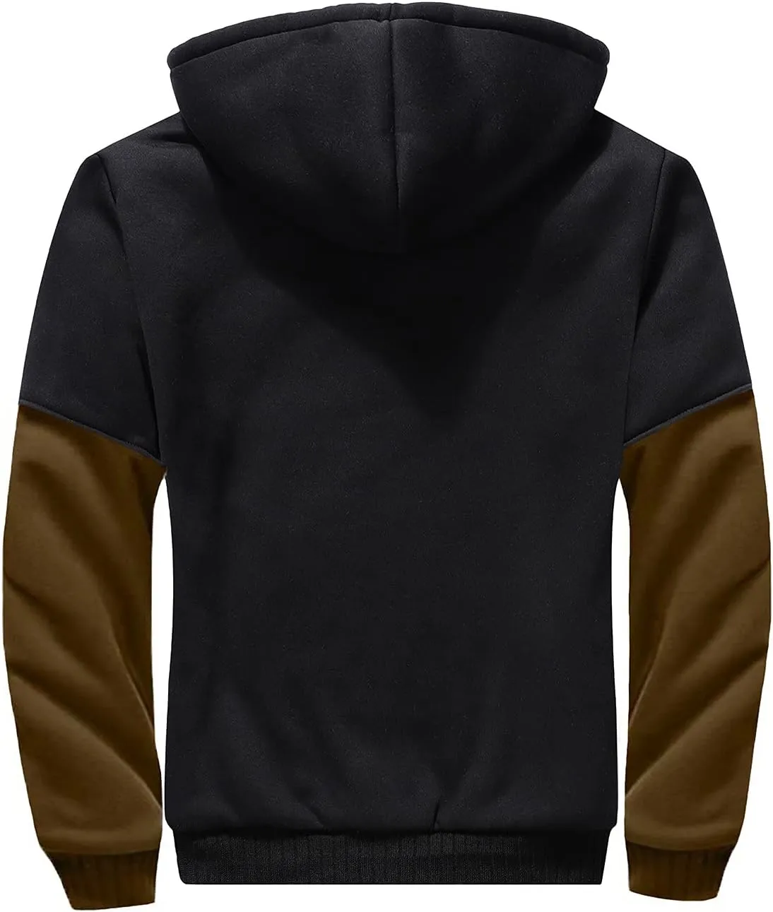 DuDubaby Long Sleeve Sweatshirt for Men Autumn and Winter Color Loose Casual Plush Jacket
