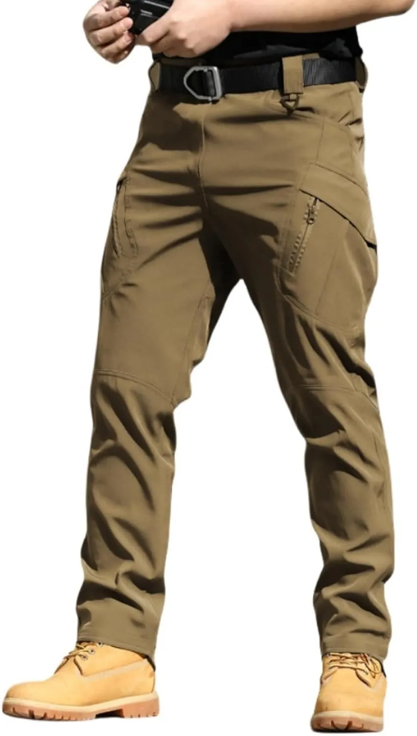 Flexcamo Men's Tactical Waterproof Stretch Cargo Pants, Black, XS-4XL