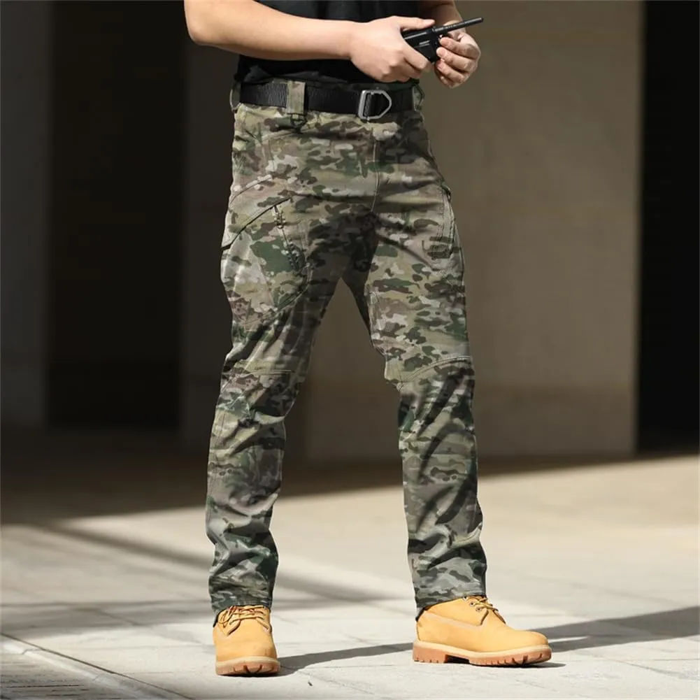 Flexcamo Men's Tactical Waterproof Stretch Cargo Pants, Black, XS-4XL