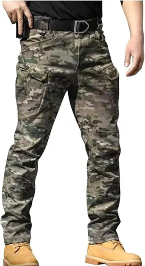 Flexcamo Men's Tactical Waterproof Stretch Cargo Pants, Black, XS-4XL