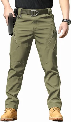 Flexcamo Men's Tactical Waterproof Stretch Cargo Pants, Black, XS-4XL