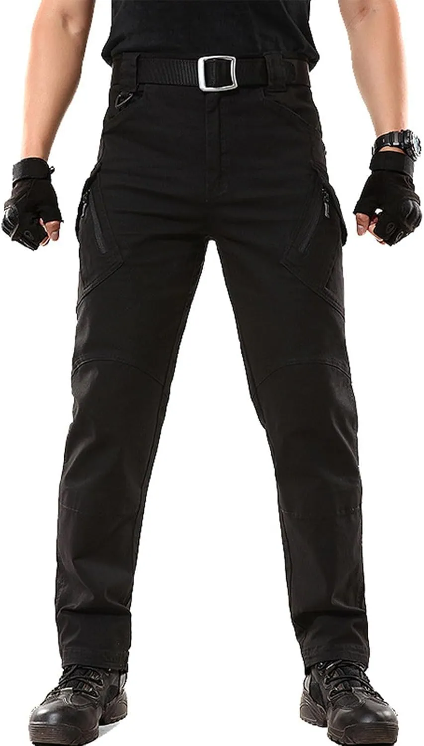 Flexcamo Men's Tactical Waterproof Stretch Cargo Pants, Black, XS-4XL