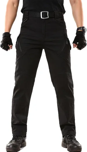 Flexcamo Men's Tactical Waterproof Stretch Cargo Pants, Black, XS-4XL