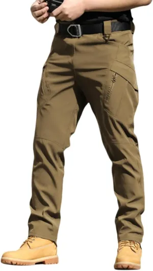 Flexcamo Men's Tactical Waterproof Stretch Cargo Pants, Black, XS-4XL