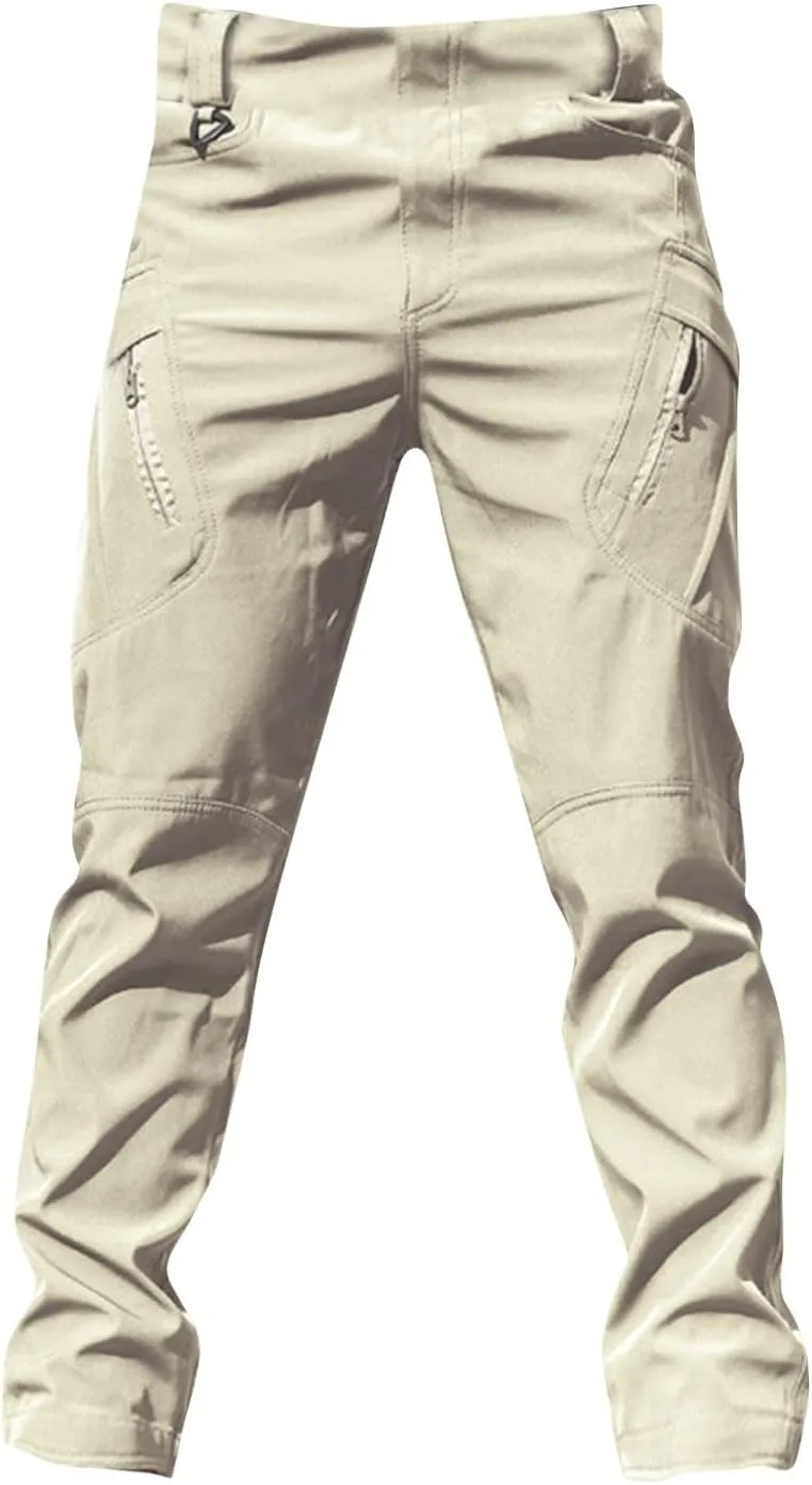 Flexcamo - Tactical Waterproof Pants Men Elastic Waist Cargo Pants Relaxed Fit Ripstop Hunting Pants Multi Pockets