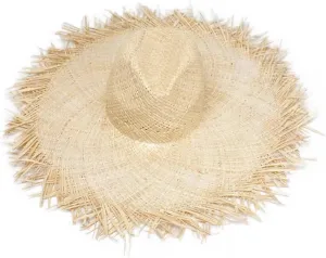 Handmade Women Straw Sun Hats Large Wide Brim Gilrs Natural Beach Straw Sun Caps for Holiday