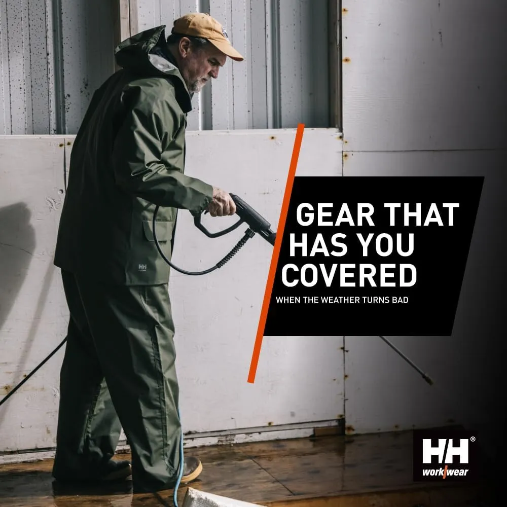Helly-Hansen Workwear Mandal Waterproof Bib Overalls for Men Made of Durable PVC-Coated Polyester, Breathable and Adjustable