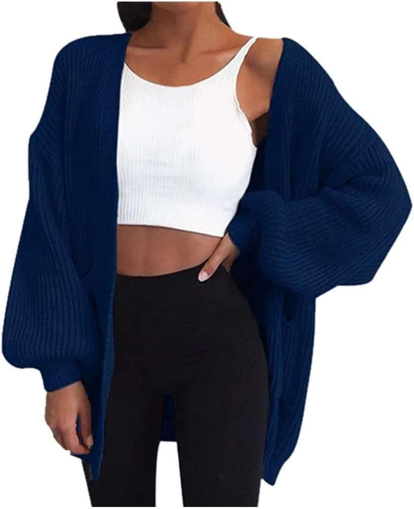 Hooded Thick Sweater Jacket Cardigan Coat Knit Women's Big Sweater Chunky Knit Cardigans for Women
