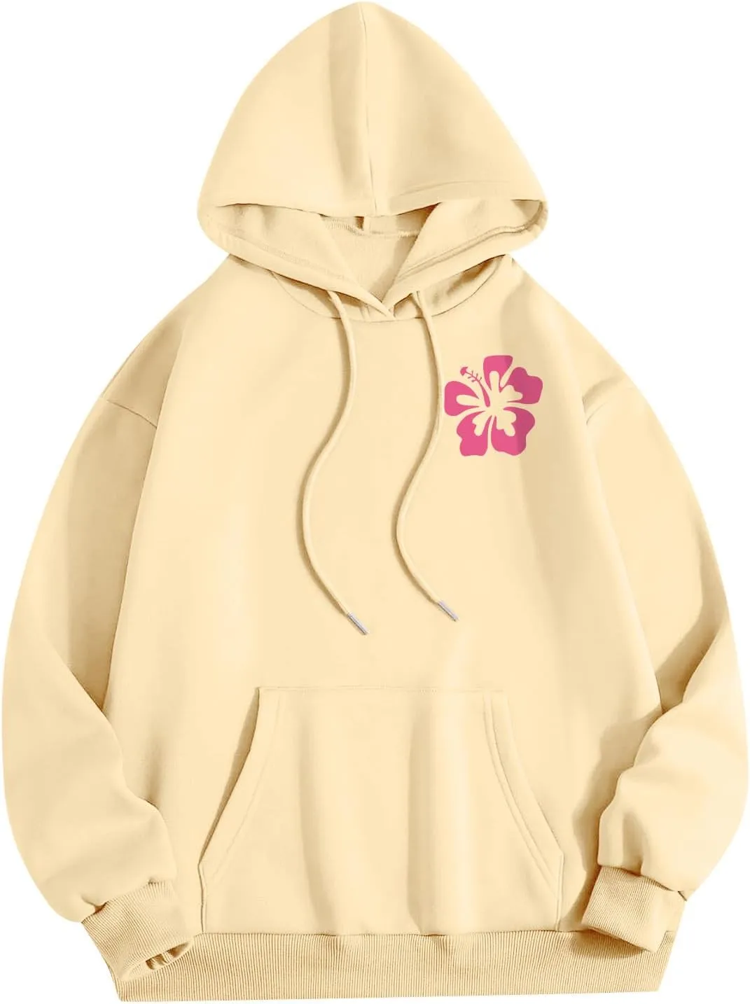 Hoodies for Women Plus Size Casual Long Sleeve Sweatshirts Drawstring Tops Loose Print Pullovers with Pocket