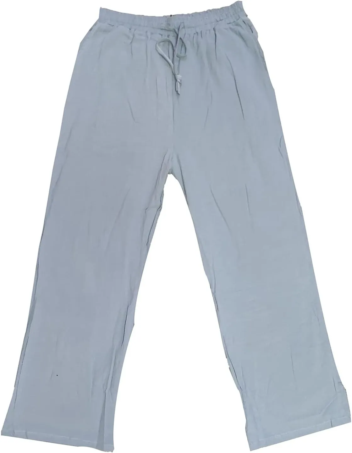 HUANLE Long Pants for Mens Linen Pants Casual Loose Lightweight Drawstring Elastic Waist Summer Yoga Beach Trousers
