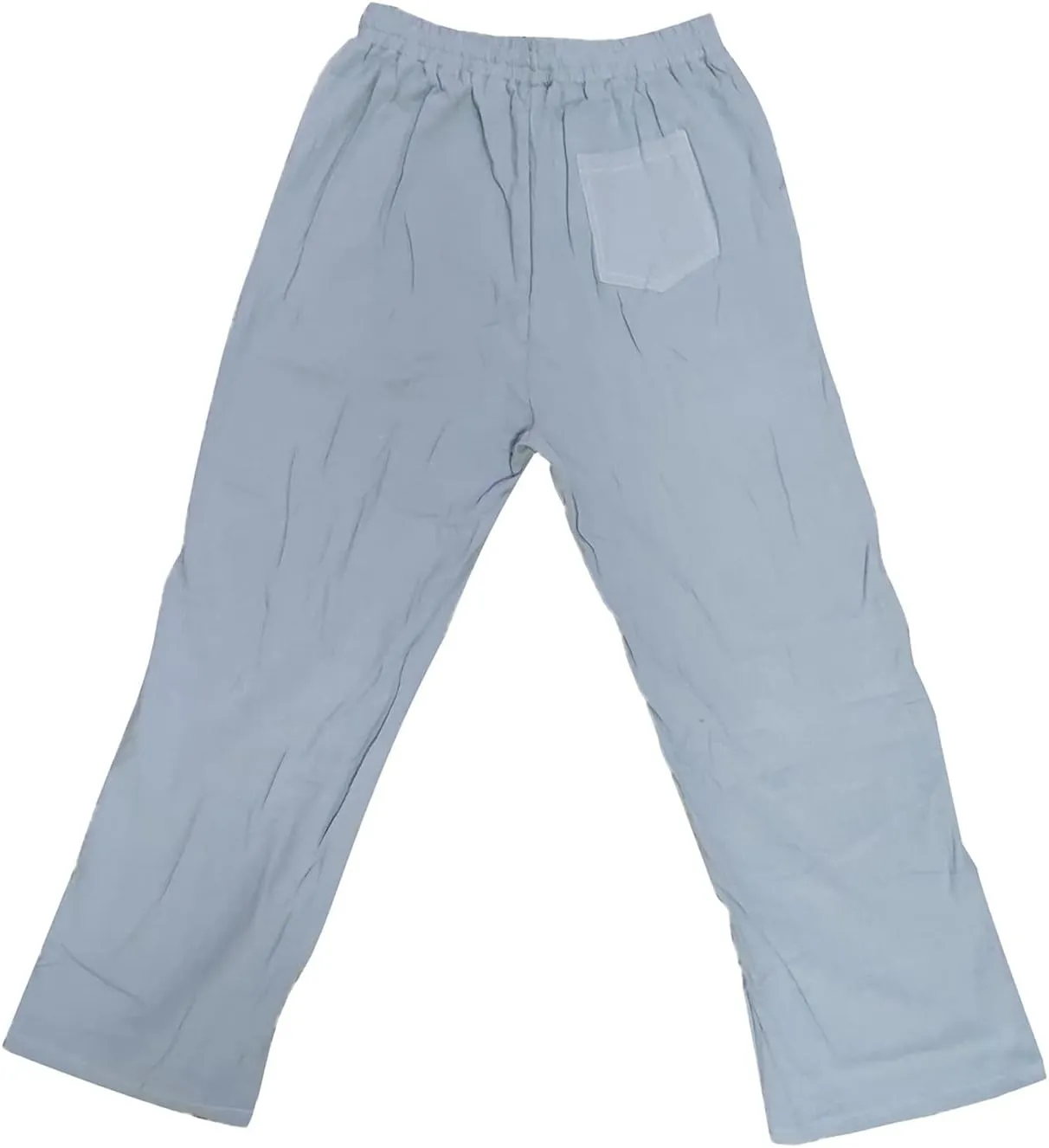 HUANLE Long Pants for Mens Linen Pants Casual Loose Lightweight Drawstring Elastic Waist Summer Yoga Beach Trousers