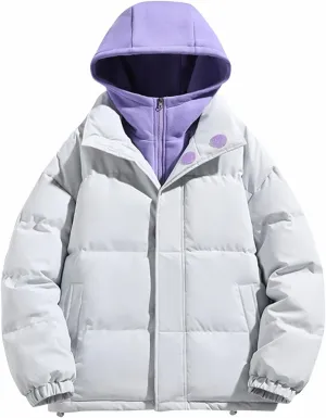 Jackets for Men Lightweight Puffer Jacket with Pockets Hooded Packable Down Jacket Warm Full Zip Winter Coats
