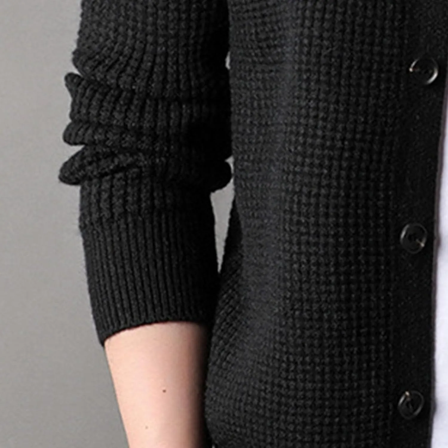 JEKE-DG Men's Lapel Button Down Cardigan Sweater Fashion Loose Sleeve Regular Sweater Casual Open Front Sweaters