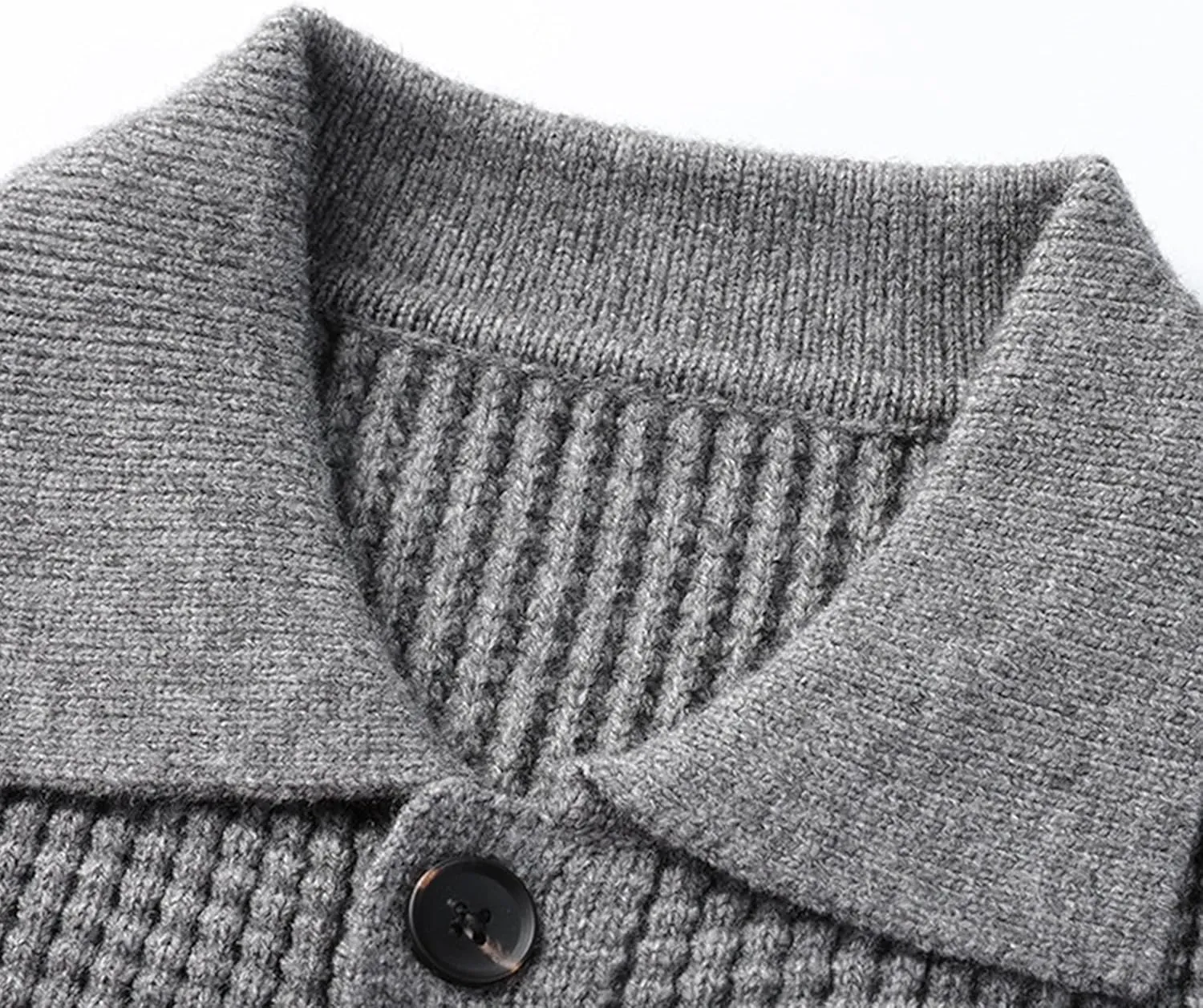 JEKE-DG Men's Lapel Button Down Cardigan Sweater Fashion Loose Sleeve Regular Sweater Casual Open Front Sweaters