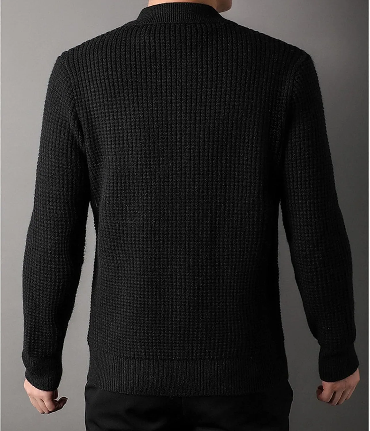 JEKE-DG Men's Lapel Button Down Cardigan Sweater Fashion Loose Sleeve Regular Sweater Casual Open Front Sweaters