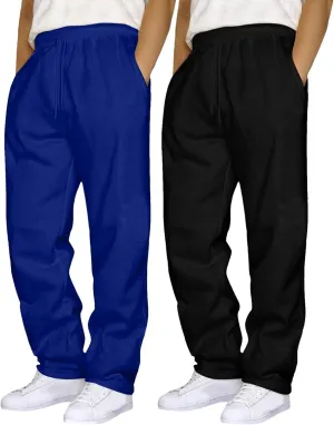 JiXiang Mens Sweatpants Casual Lounge Pants 3 Pack Sweatpants Loose Elastic Waist Drawstring Jogger Sport Baggy Sweat Pants