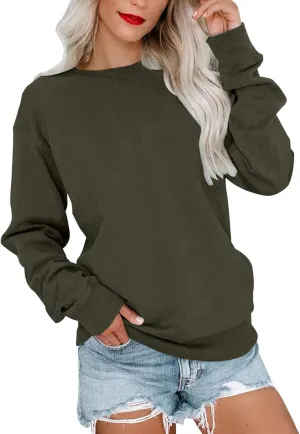 LCMTWX Womens Oversized Sweatshirts Long Sleeve Top Cute Pullover Loose Version Pullover Loose Soft Long Sleeve Pullover