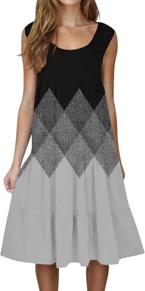 Linen Dress Women Summer Dresses for Women Plus Size Beach Dress Casual Sundresses Sexy Sleeveless Dress Flowy Midi