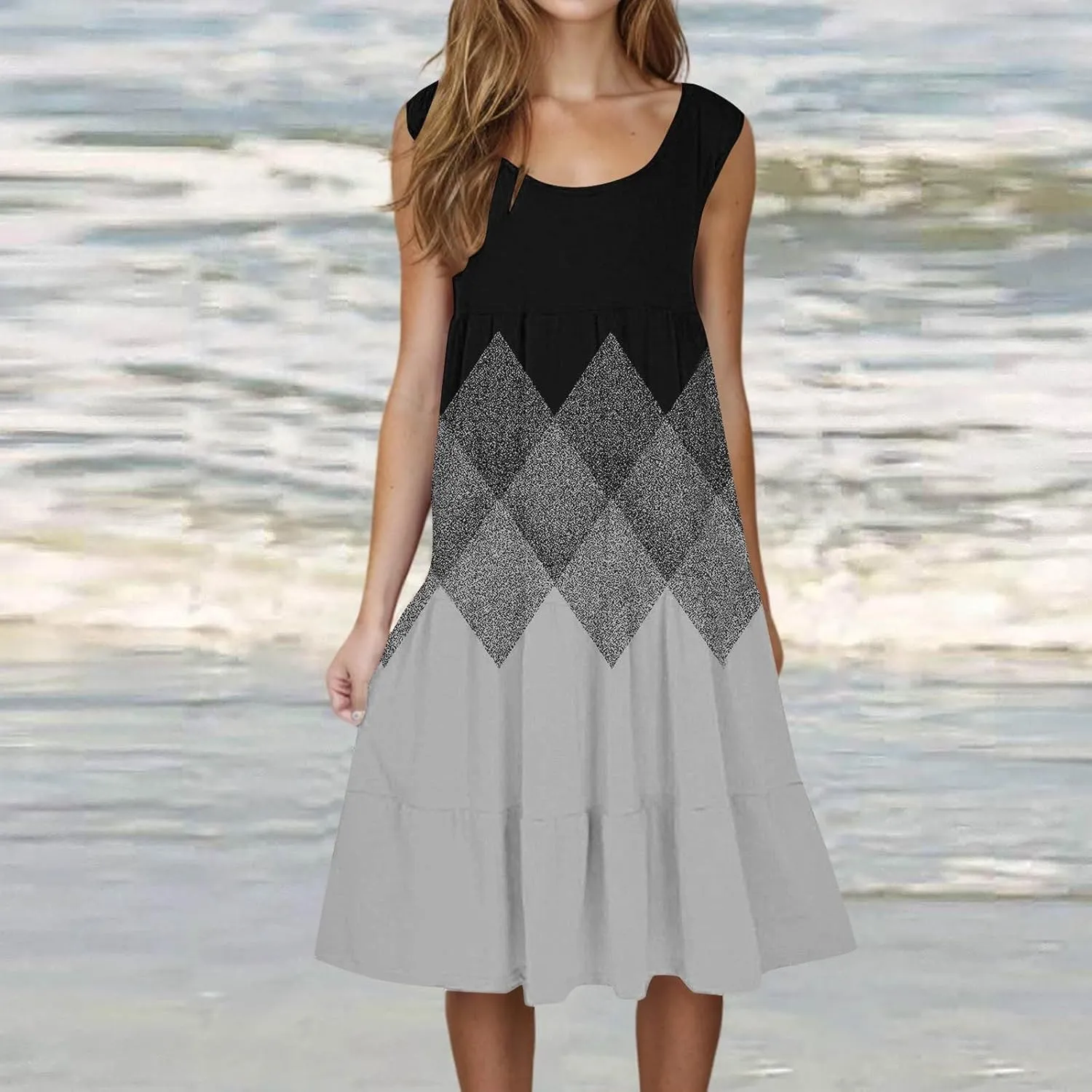 Linen Dress Women Summer Dresses for Women Plus Size Beach Dress Casual Sundresses Sexy Sleeveless Dress Flowy Midi