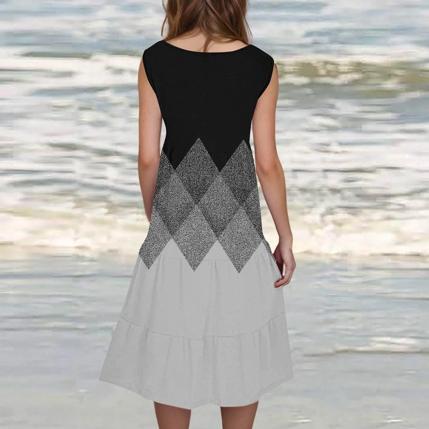 Linen Dress Women Summer Dresses for Women Plus Size Beach Dress Casual Sundresses Sexy Sleeveless Dress Flowy Midi