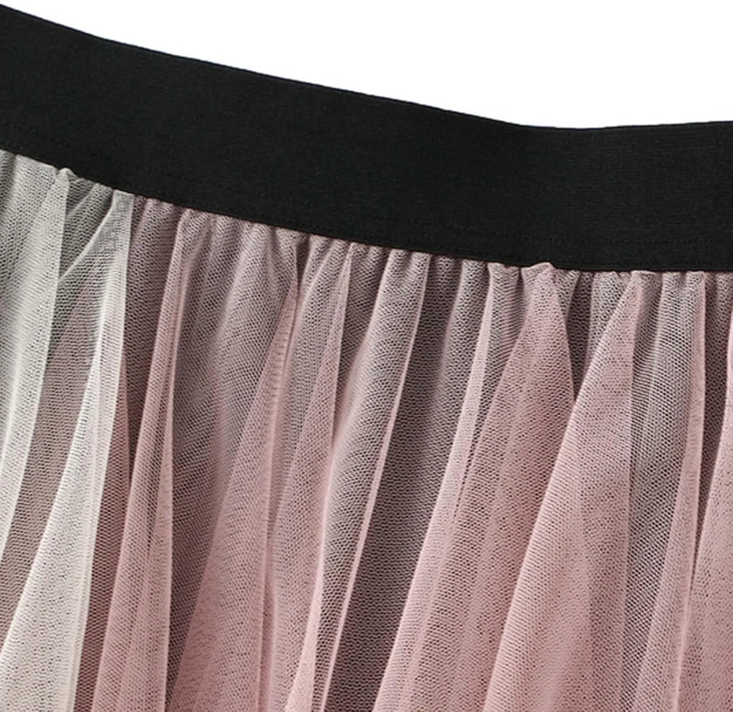 Maxi Skirt for Women Trendy Gradient Sheer Mesh Multi Layer Pleated Lightweight Summer Midi Skirts for Vacation Streetwear