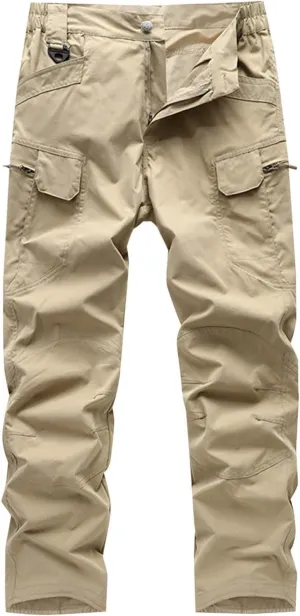 Men Tactical Pants Lightweight Hiking Pants Water Resistant Cargo Pants Outdoor Work Military Pant Multi Pocket