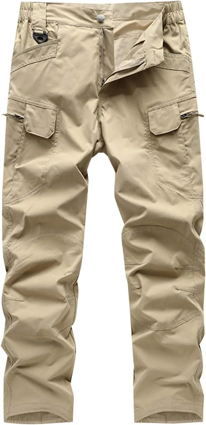Men Tactical Pants Lightweight Hiking Pants Water Resistant Cargo Pants Outdoor Work Military Pant Multi Pocket