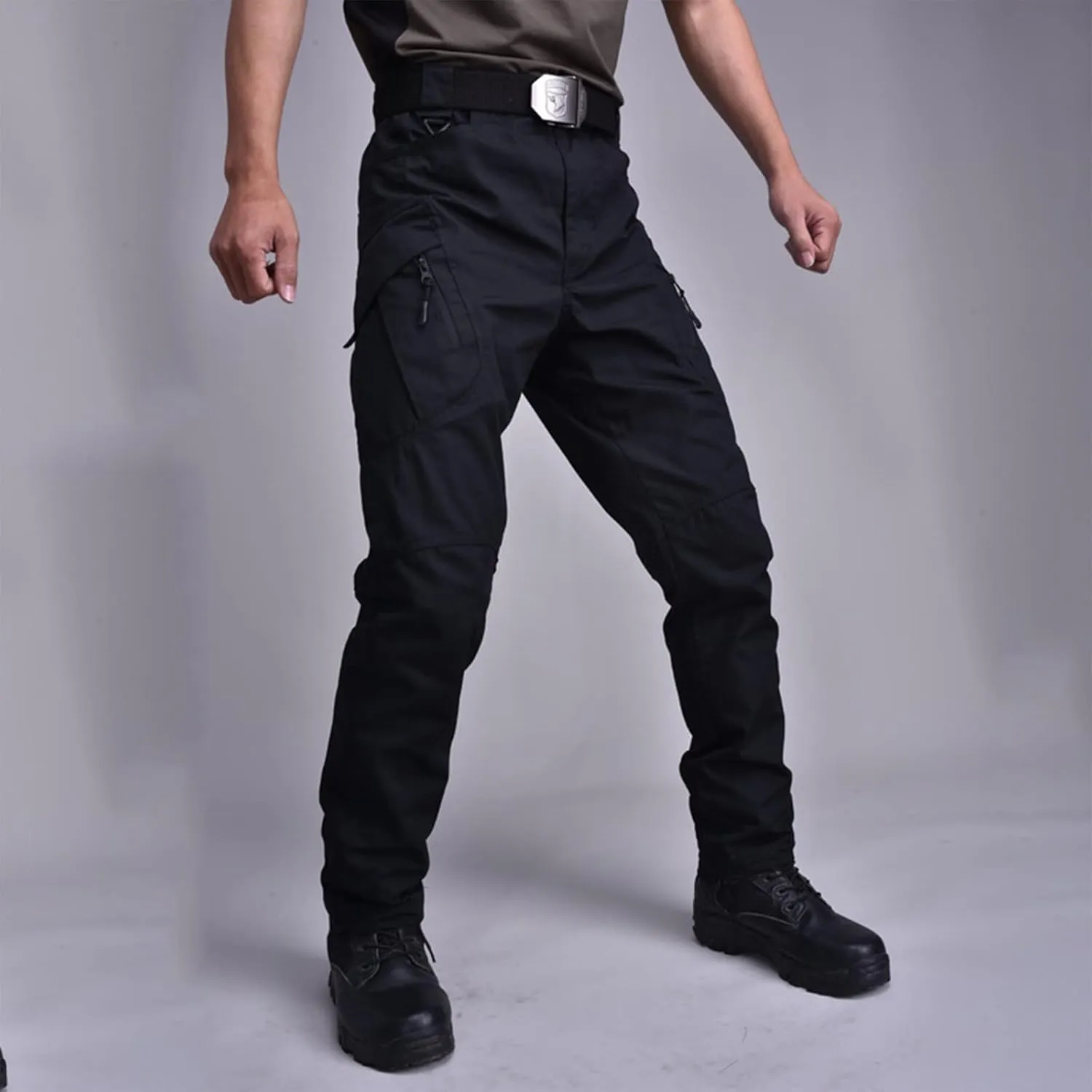 Mencomfy Cargo Pants, Baggy Pants Men Y2K Tactic Work Hiking Water Resistant Ripstop Flex Relaxed Fit Trousers