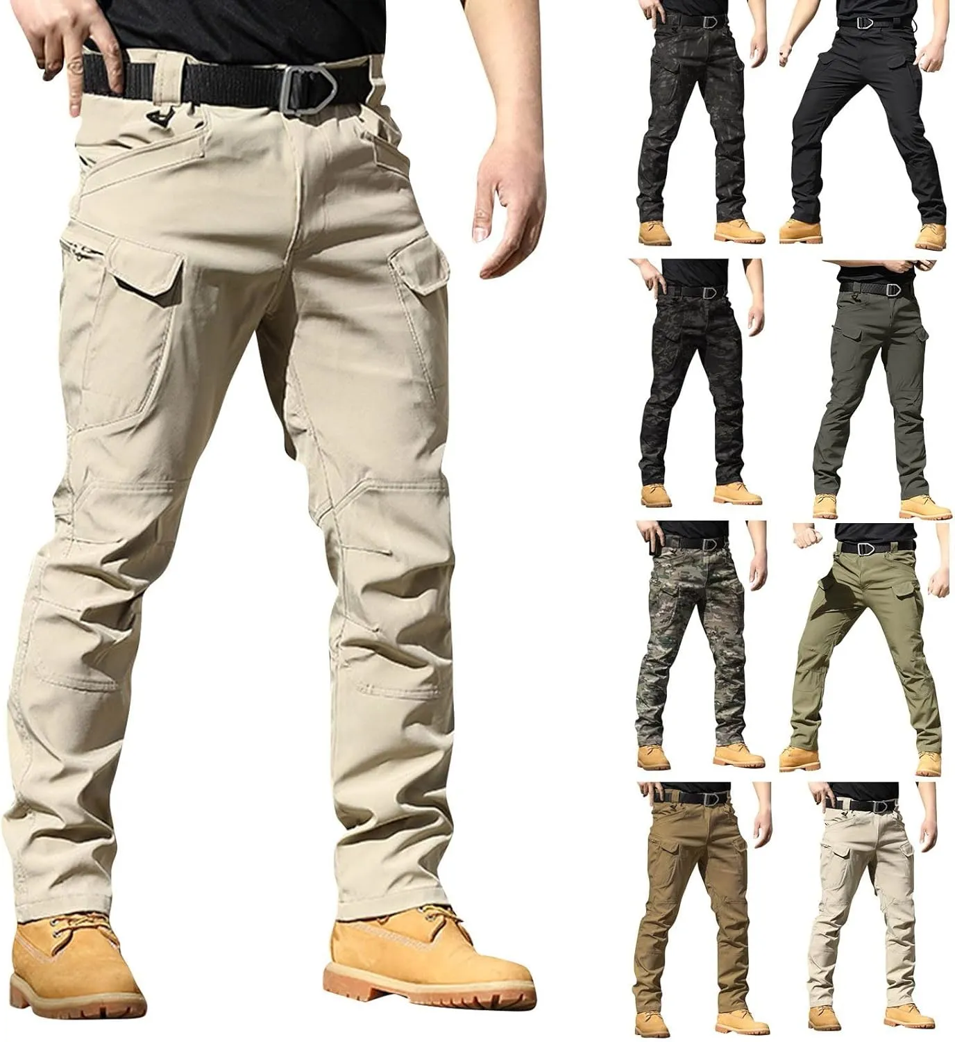 Mens Cargo Pants Military Outdoor Relaxed Fit Quick-Dry Hiking Pants Stretch Multi-Pocket Tactical Travel Work Pants