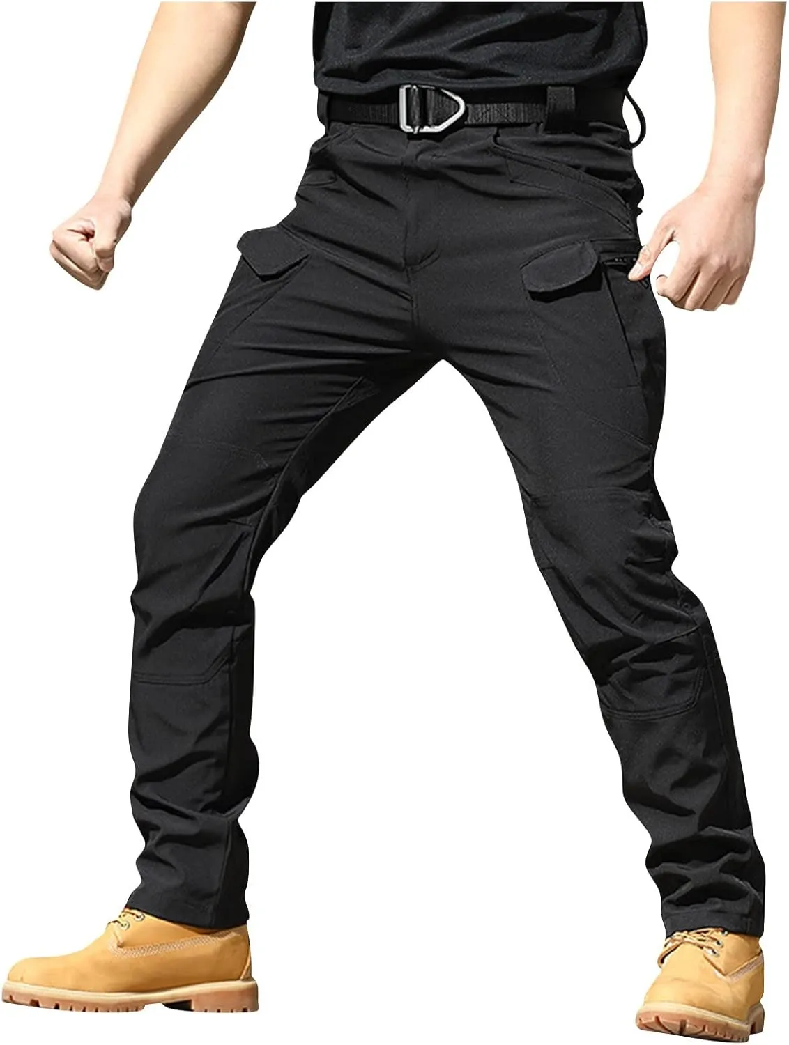 Mens Cargo Pants Stretch Multi Pockets Lightweight Classic Tactical Pants Baggy Outdoor Waterproof Hiking Work Pants