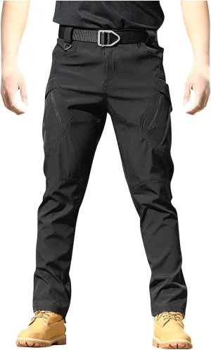 Mens Cargo Pants Stretch Multi Pockets Lightweight Classic Tactical Pants Baggy Outdoor Waterproof Hiking Work Pants