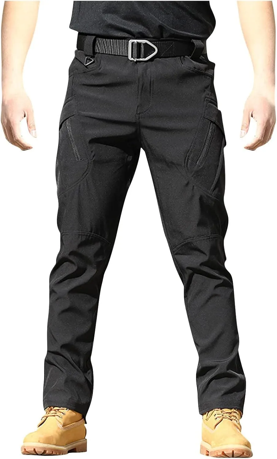 Mens Cargo Pants Stretch Multi Pockets Lightweight Classic Tactical Pants Baggy Outdoor Waterproof Hiking Work Pants