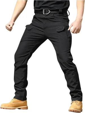 Mens Cargo Pants Stretch Multi Pockets Lightweight Classic Tactical Pants Baggy Outdoor Waterproof Hiking Work Pants