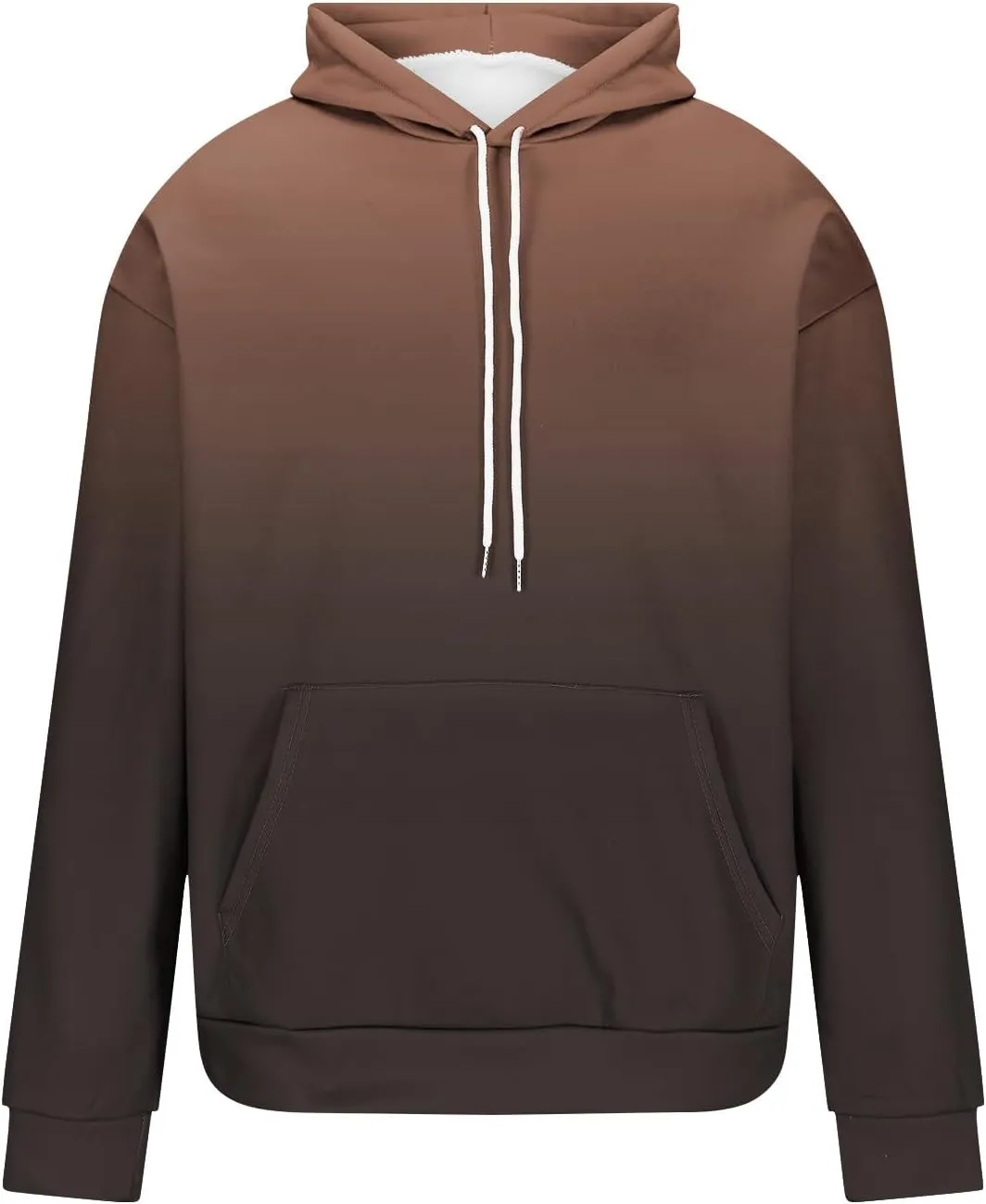 Mens Hooded Sweatshirts Ombre Gradient Running Workout Baggy Hoodies with Pocket Casual Loose Pullover Fall Tops