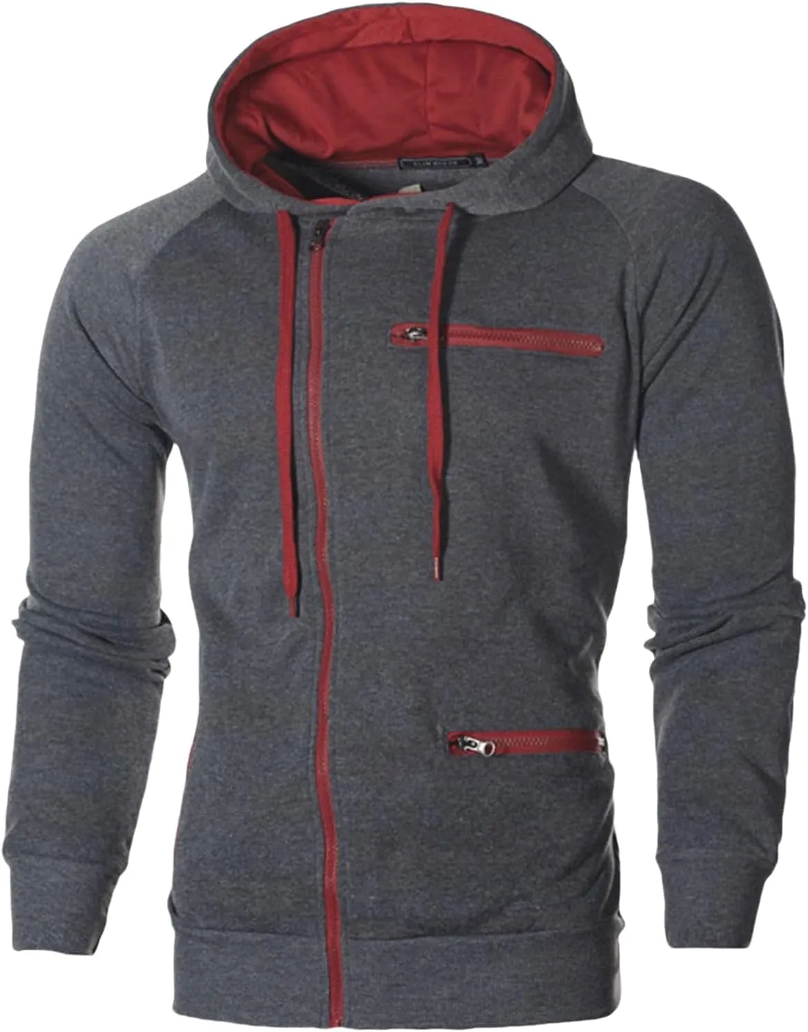 Men's Hoodies Casual Long Sleeve Zipper Sweatshirts Fashion Blouse Hooded Jackets Loose Fit Fall Winter Top