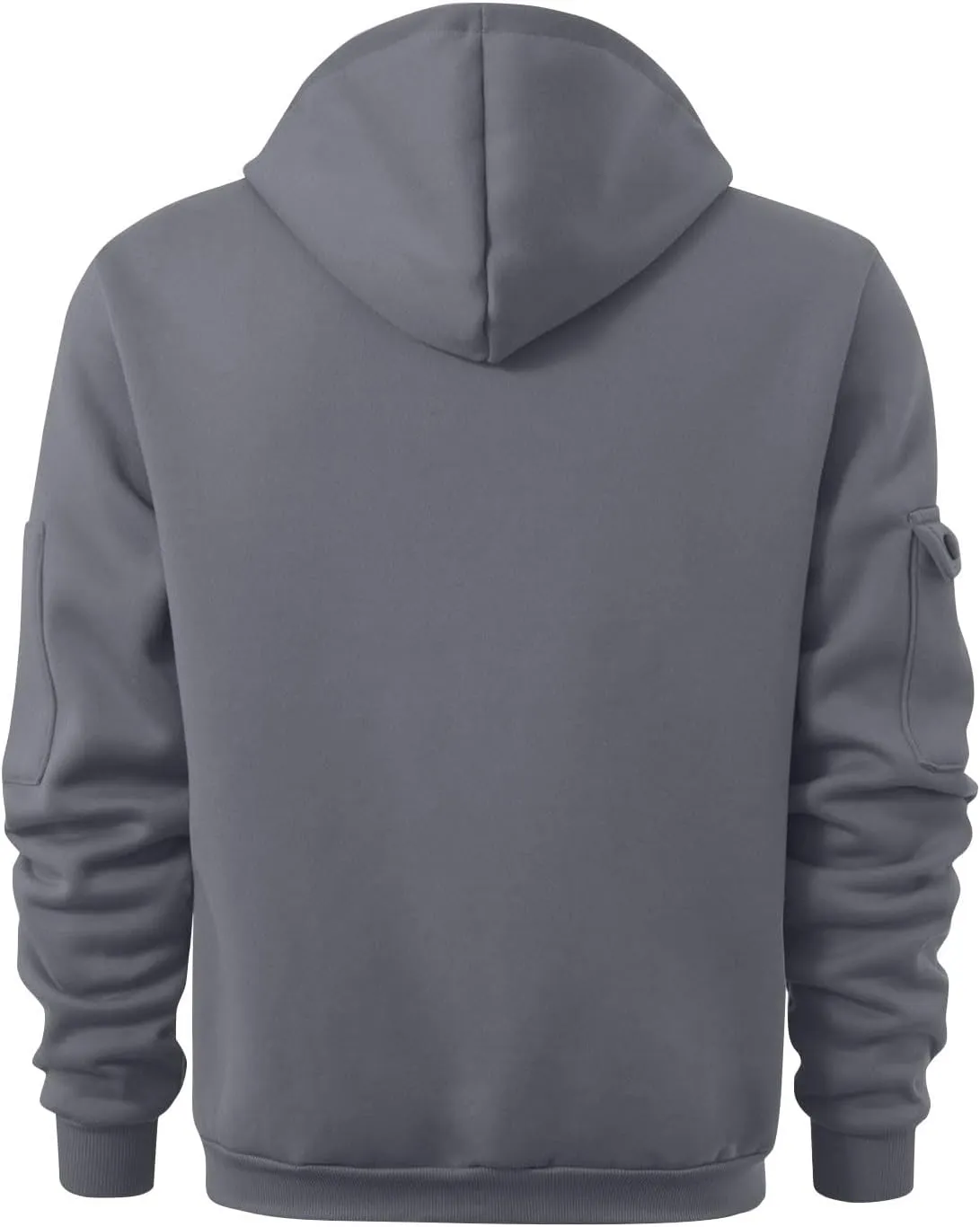 Mens Hoodies Quarter Zip Long Sleeve Tactical Sweatshirt Workout Pullover Shirt Loose Hooded Sweatshirt with Pockets