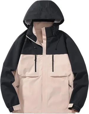 Men's Lightweight Windbreaker Softshell Mesh Lined Hooded Jacket Windproof Water_proof Casual Loose Sweatshirt Coat